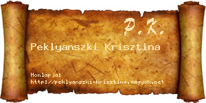 Peklyanszki Krisztina névjegykártya
